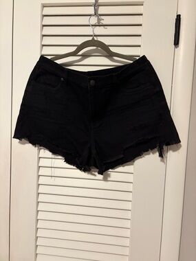 Aerie Black Distressed Women’s Denim Shorts